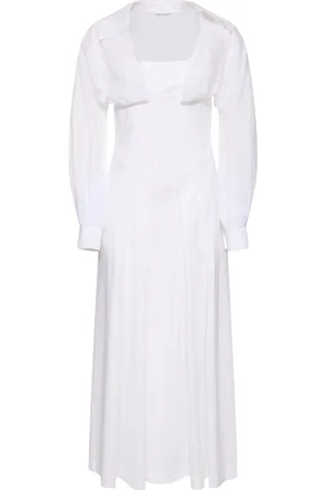 Alberta Ferretti Stretch Cotton Poplin Long Dress