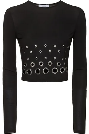 Paco rabanne Embellished Solid Jersey Second Skin Top