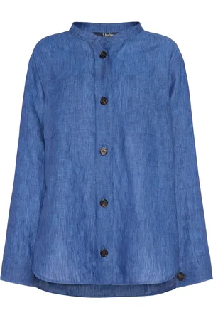 Max Mara Delfy Linen Collarless Shirt