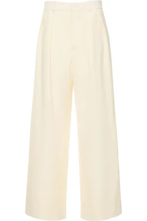 WARDROBE.NYC Pleated Wool Low Rise Pants