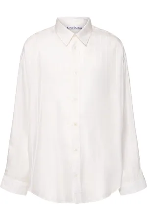 Acne Studios Setar Logo Stiped Cupro Shirt