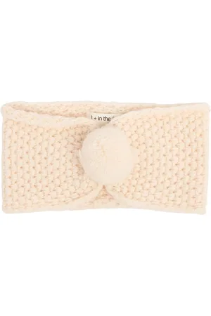 1+ IN THE FAMILY Wool Blend Knit Headband W/pompon