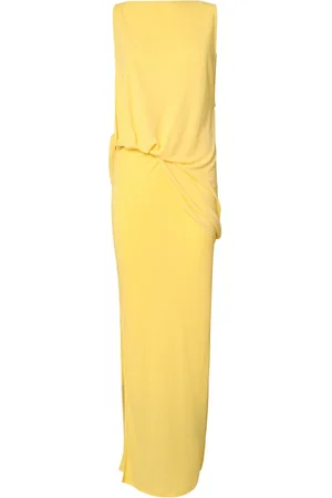 Jacquemus La Robe Peplo Longue Draped Long Dress