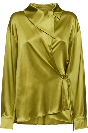 DRIES VAN NOTEN Cedo Stretch Silk Satin Wrapped Shirt