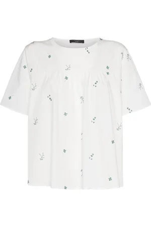 Max Mara Editta Embroidered Poplin Top