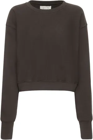 Les Tien Cropped Cotton Sweatshirt