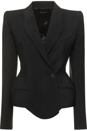 MUGLER Heavy Fluid Viscose & Wool Fitted Jacket