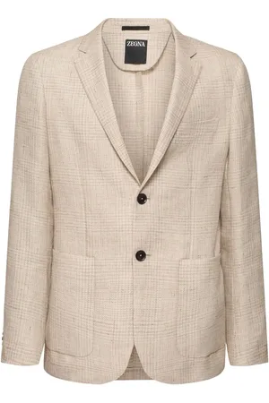 Ermenegildo Zegna Check Linen & Wool Shirt Jacket