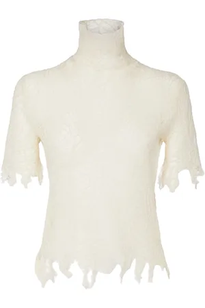Alexander McQueen Cotton & Silk Spider Lace Top