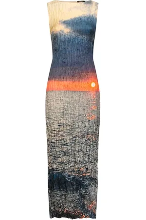 Roberto Cavalli Printed Silk Twill Midi Dress