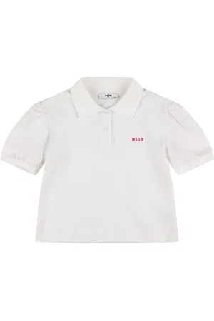 Msgm Embroidered Cotton Piquet Polo T-shirt