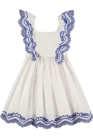 Molo Embroidered Organic Cotton Poplin Dress