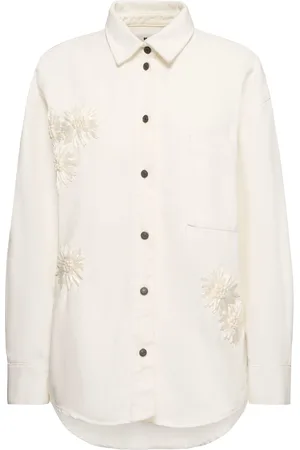 Msgm Embroidered Denim Shirt