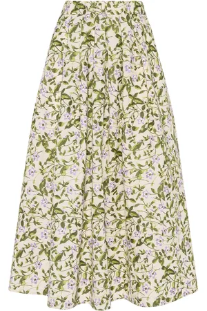 Max Mara Orme Embroidered Poplin Midi Skirt