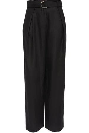 Max Mara Jane Belted Wide Leg Linen Pants