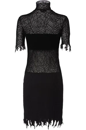 Alexander McQueen Cotton & Silk Spider Lace Mini Dress