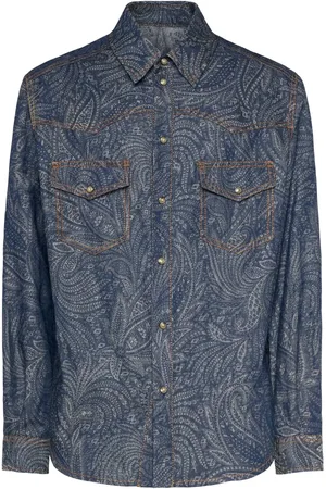 Etro Paisley Cotton & Linen Denim Overshirt