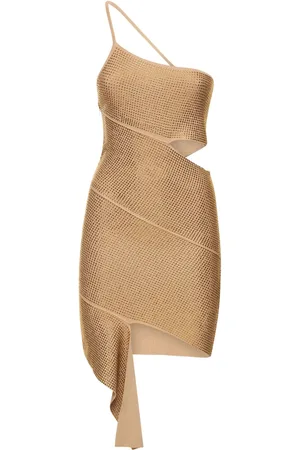 ANDREADAMO Mono Shoulder Knit Mini Dress
