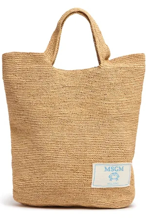 Msgm Raffia Tote Bag