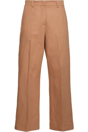 Max Mara Zircone Cotton & Linen Canvas Wide Pants