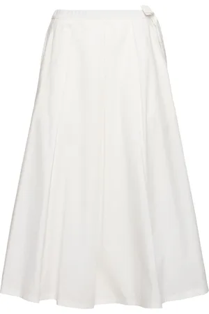 Max Mara Folk Cotton Poplin Midi Skirt
