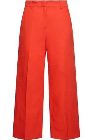 Max Mara Zircone Cotton & Linen Canvas Wide Pants