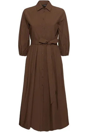 Max Mara Kentia Poplin Belt Midi Shirt Dress