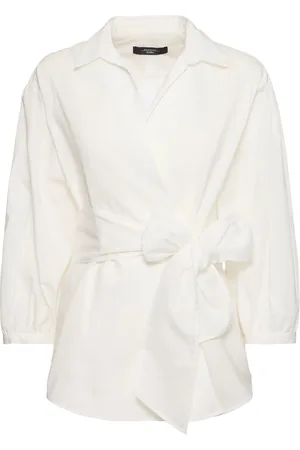 Max Mara Ceci Striped Poplin Shirt W/ Belt