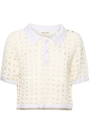 FORTE FORTE Cablé Cropped Crochet Polo
