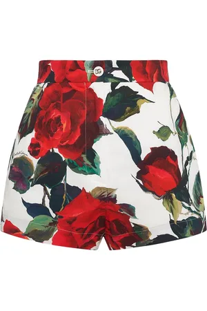 Dolce & Gabbana Rose Printed Poplin Shorts