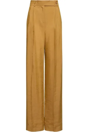 Alberta Ferretti Viscose Blend High Waist Flared Pants