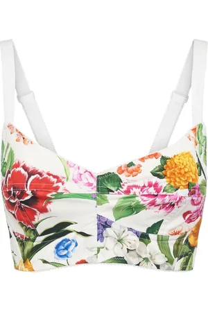 Dolce & Gabbana Printed Poplin Bustier Top