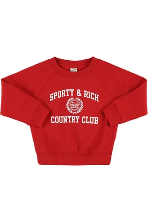 Sporty & Rich Varsity Crest Printed Cotton Sweatshirt