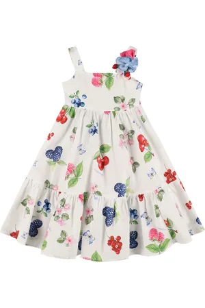 MONNALISA Printed Cotton Poplin Dress