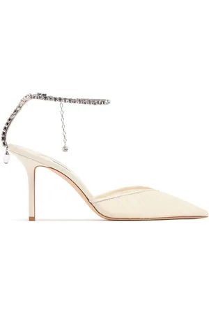 Jimmy Choo 85mm Saeda Tulle & Crystal Pumps