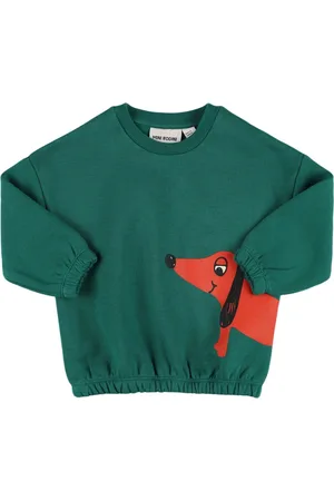 Mini Rodini Dog Print Cotton Crewneck Sweatshirt