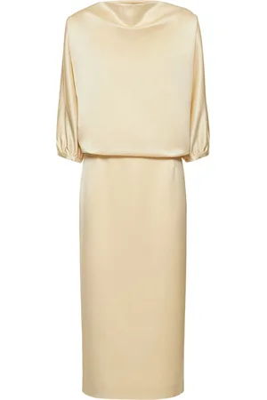 Totême Draped Satin Midi Dress