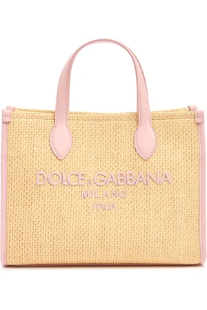 Dolce & Gabbana Logo Patch Woven Tote Bag