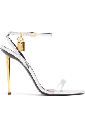 Tom Ford 105mm Padlock Metallic Leather Sandals