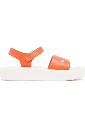 Marni Logo Printed Faux Leather Sandals