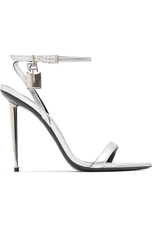 Tom Ford 105mm Padlock Metallic Leather Sandals