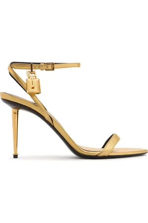 Tom Ford 85mm Padlock Metallic Leather Sandals