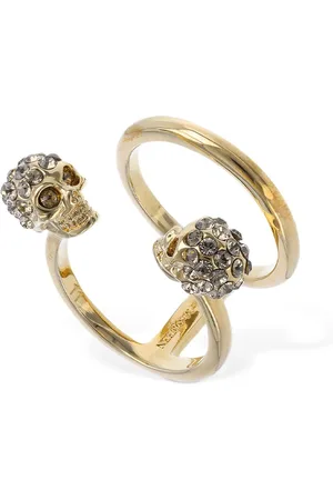Alexander McQueen Double Skull Stacked Ring