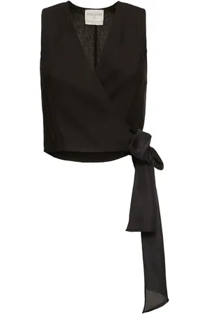 FORTE FORTE Chic Linen Canvas Crossed Top