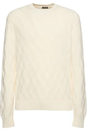 Ermenegildo Zegna Geometric Design Cotton Crewneck Sweater