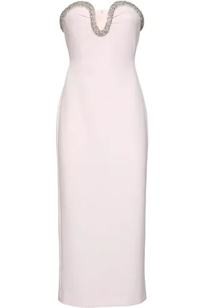Roland Mouret Strapless Embellished Crepe Midi Dress