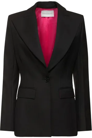 Nina Ricci Wool Gabardine Single Breasted Blazer