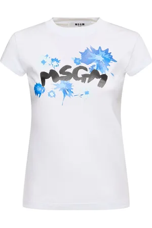 Msgm Printed Logo Jersey T-shirt