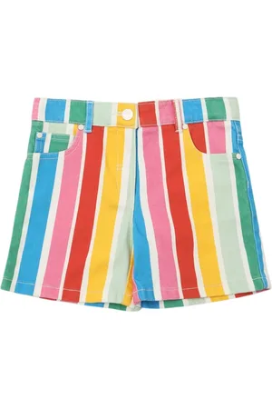 Stella McCartney Rainbow Striped Cotton Gabardine Shorts
