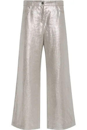 Max Mara Malika Coated Linen Flared Pants